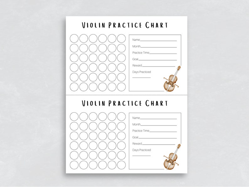 Violin Practice Chart | Violin Practice for Kids | Violin Teacher ...