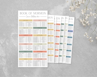 Come Follow Me Book of Mormon Reading Schedule Handout | Variety Pack | Come Follow Me 2024 | Come Follow Me | LDS BofM Come Follow Me |