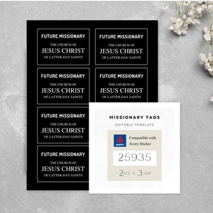 LDS Missionary Tag | Avery 25935 | Future Missionary | Missionary Name Tag | Missionary Lesson | Missionary Activity | Member Missionary |