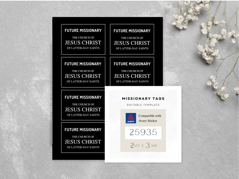 LDS Missionary Tag | Avery 25935 | Future Missionary | Missionary Name ...