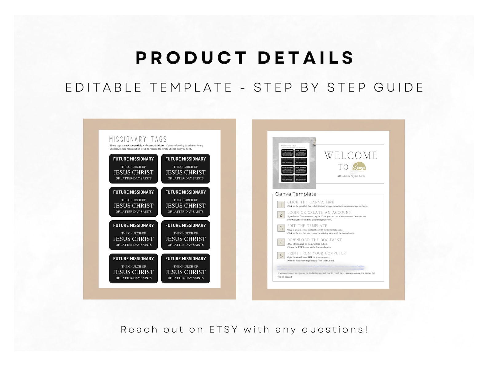 LDS Missionary Tag Template PDF Future Missionary Missionary Name Tag