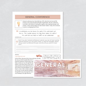 General Conference Activity Book for Kids and Teens Download | LDS April General Conference Book | General Conference Activities | 2025 |