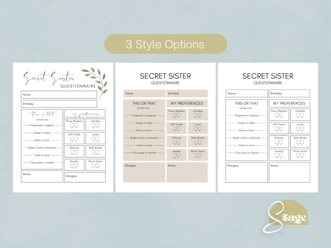 Secret Sister Girls Camp Questionnaire | YW Girls Camp | YW Activity | LDS Girls Camp | Secret ...