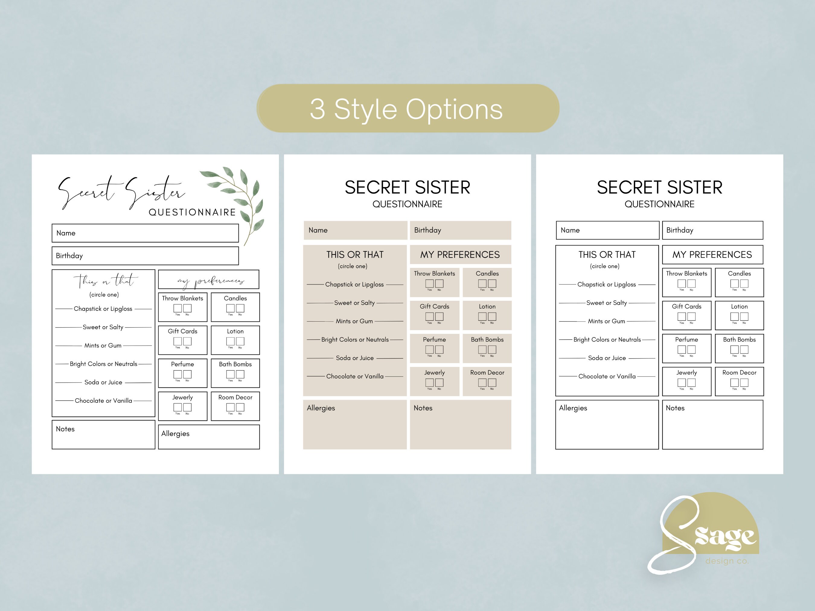 Secret Sister Girls Camp Questionnaire | YW Girls Camp | YW Activity | LDS Girls Camp | Secret ...