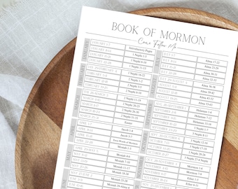 Come Follow Me Book of Mormon Reading Schedule | Come Follow Me 2024 | Come Follow Me | LDS BofM Come Follow Me Reading Chart |