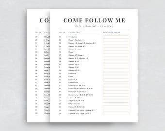 Handout Old Testament Reading Schedule | Come Follow Me 2026 | CFM | Bible Old Testament Come Follow Me Reading Chart