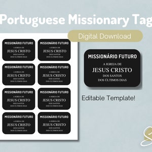 Portuguese Missionary Tag | Missionary Name Tag PDF | LDS Missionary Kids | Youth Missionary Activity | Called to Serve | Member Missionary
