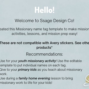 Spanish Missionary Tag Missionary Name Tag PDF LDS - Etsy