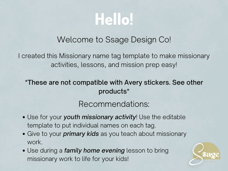 Spanish Missionary Tag Missionary Name Tag PDF LDS - Etsy