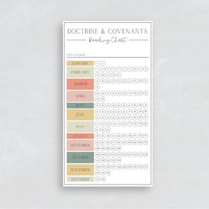 D&C Reading Handout | Come Follow Me 2025 | LDS Doctrine and Covenants | Scripture Study | Doctrine and Covenants Reading Chart | Study