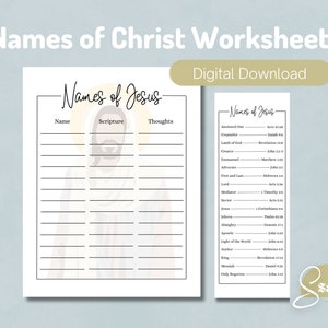 Names of Christ Worksheet | Names of Christ Bible Lesson | Names of Jesus Study | Bible Study | Come Follow Me 2023 | Young Women Lesson |