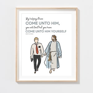 LDS Missionary with Christ Art | Missionary Quote | Missionary gift | Called to Serve | Mission Farewell | Mission | Missionary Jesus Art |