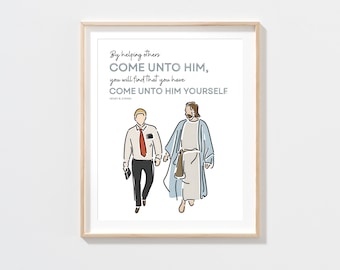 LDS Missionary with Christ Art | Missionary Quote | Missionary gift | Called to Serve | Mission Farewell | Mission | Missionary Jesus Art |