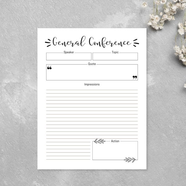 General Conference Note Taking | Instant Download | LDS General Conference | General Conference | LDS Journal | General Conference Notebook