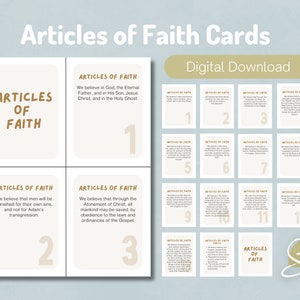 Articles of Faith Cards | Primary Children Lesson | LDS Primary Kids | Activity Days LDS | LDS Baptism Gift | Baptism Preparation |