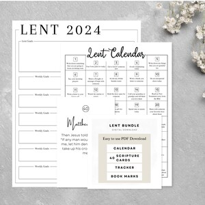 Lent and Holy Week Bundle | Lent Calendar and Service | Lent & Holy Week Study | Lent Tracker | 40 Scripture Cards | Daily Study | Lenten