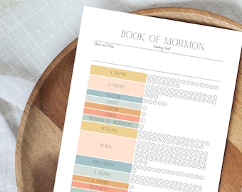Buch Mormon Lesetafel | HLT BofM Tracker | HLT-Leseführer | Schriftstudienplaner LDS | Buch Mormon Familienstudie |