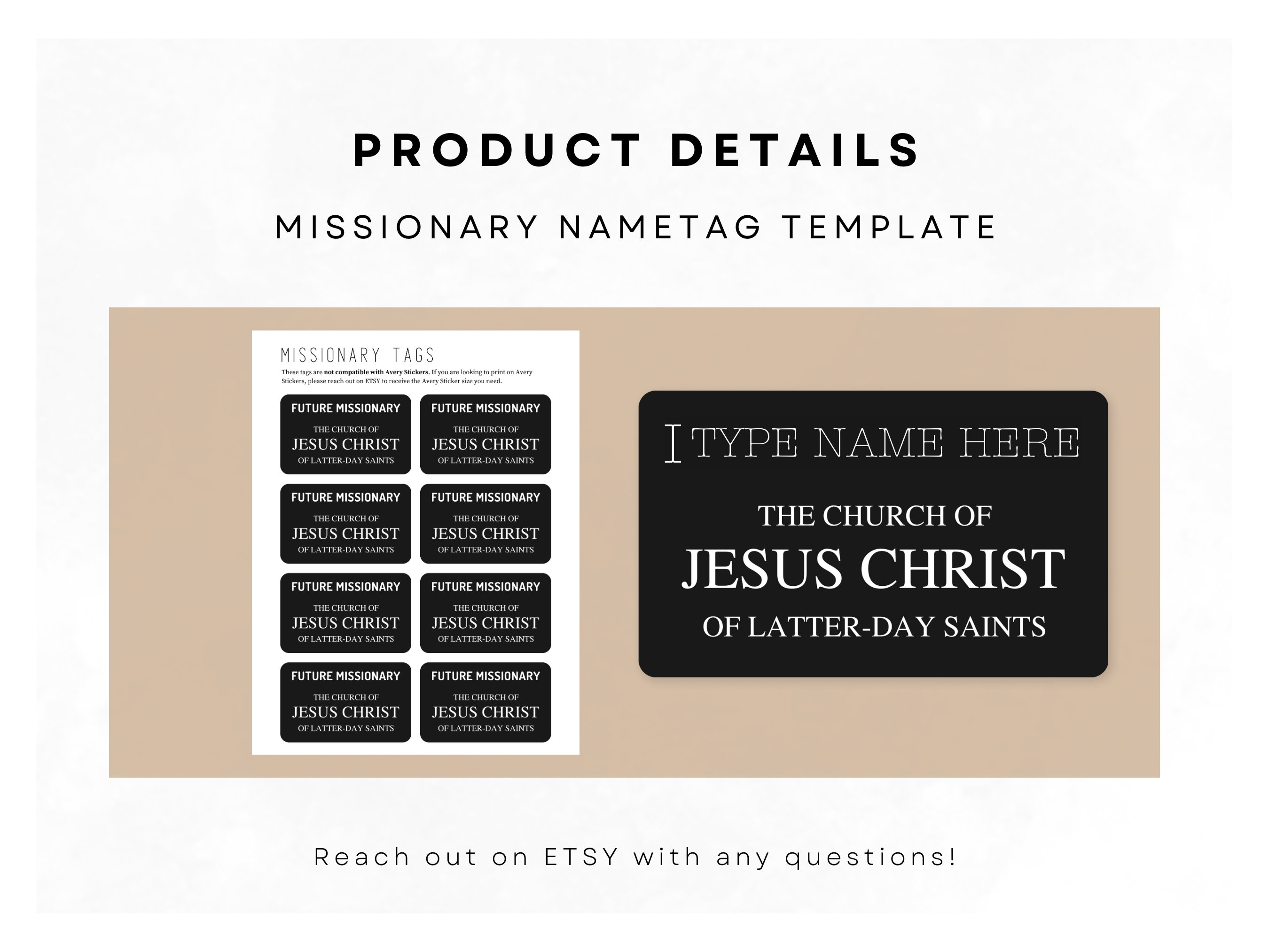 LDS Missionary Tag Template PDF Future Missionary Missionary Name Tag ...
