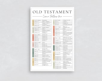 Handout Come Follow Me Old Testament Reading Schedule | Come Follow Me 2026 | CFM | LDS Old Testament Come Follow Me Reading Chart