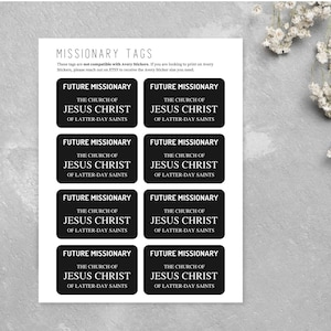 LDS Missionary Tag Template + PDF | Future Missionary | Missionary Name Tag | Missionary Lesson | Missionary Activity | Member Missionary |