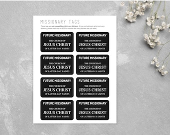 LDS Missionary Tag Template + PDF | Future Missionary | Missionary Name Tag | Missionary Lesson | Missionary Activity | Member Missionary |