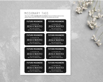 Spanish Missionary Tag | Missionary Name Tag PDF | LDS Missionary Kids | Youth Missionary Activity | Called to Serve | Member Missionary |