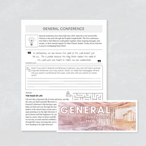 General Conference Activity Book for Kids and Teens Download | LDS April General Conference Book | General Conference Activities | Primary |