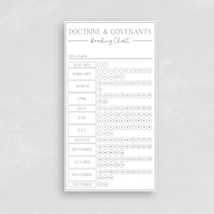 D&C Reading Handout | Come Follow Me 2025 | LDS Doctrine and Covenants | Scripture Study | Doctrine and Covenants Reading Chart | Study