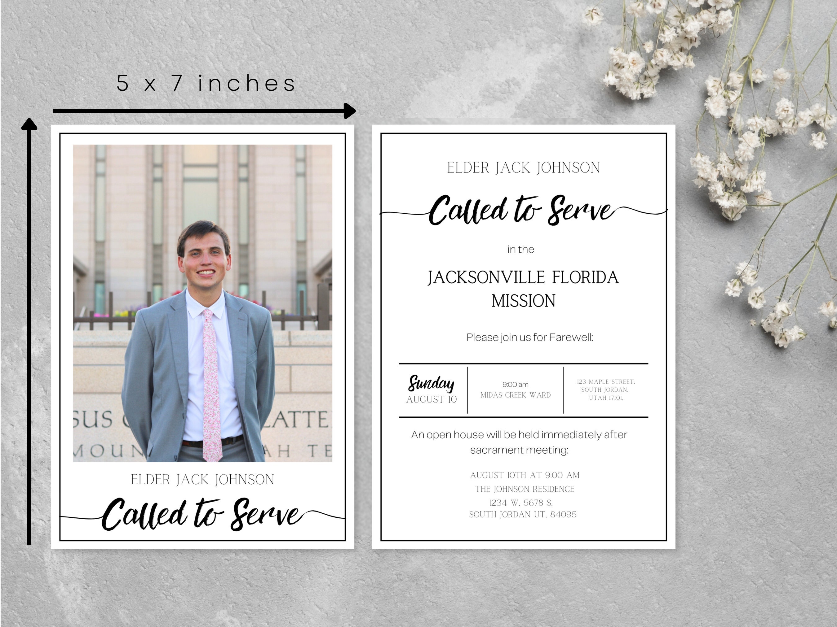 Message Leavers Service LDS Missionary Farewell Invitation | 5 X 7 Inches | Editable Template ...