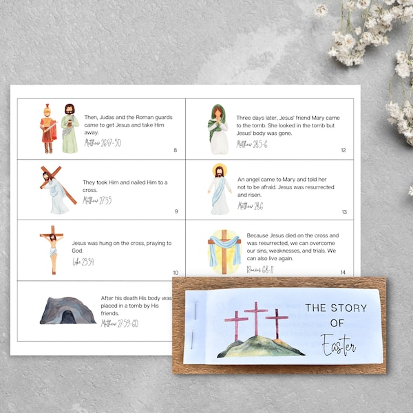 Easter Story Cards Digital Download | Easter Story for Kids | Easter Christian Activity Booklet | Kids Easter Story | Easter DIY Kids |