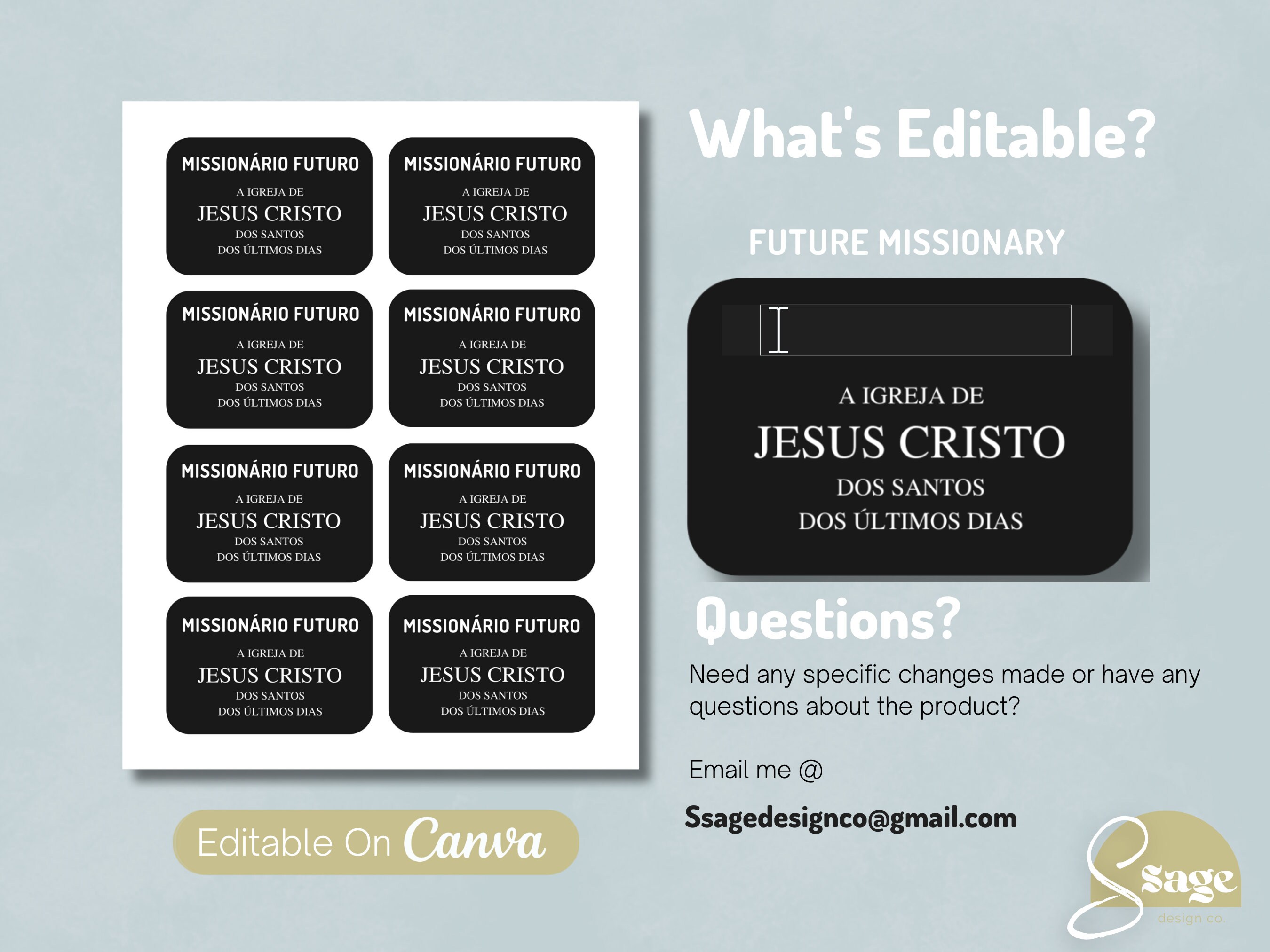 Portuguese Missionary Tag | Missionary Name Tag PDF | LDS Missionary ...