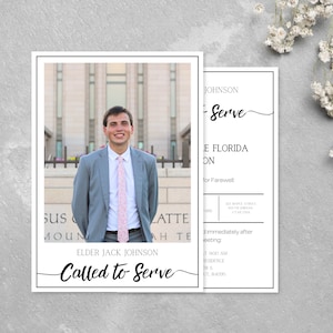 LDS Missionary Farewell Invitation | 5 x 7 inches | Editable Template | Announcement | Mission Call | Mission Farewell | Called to Serve |