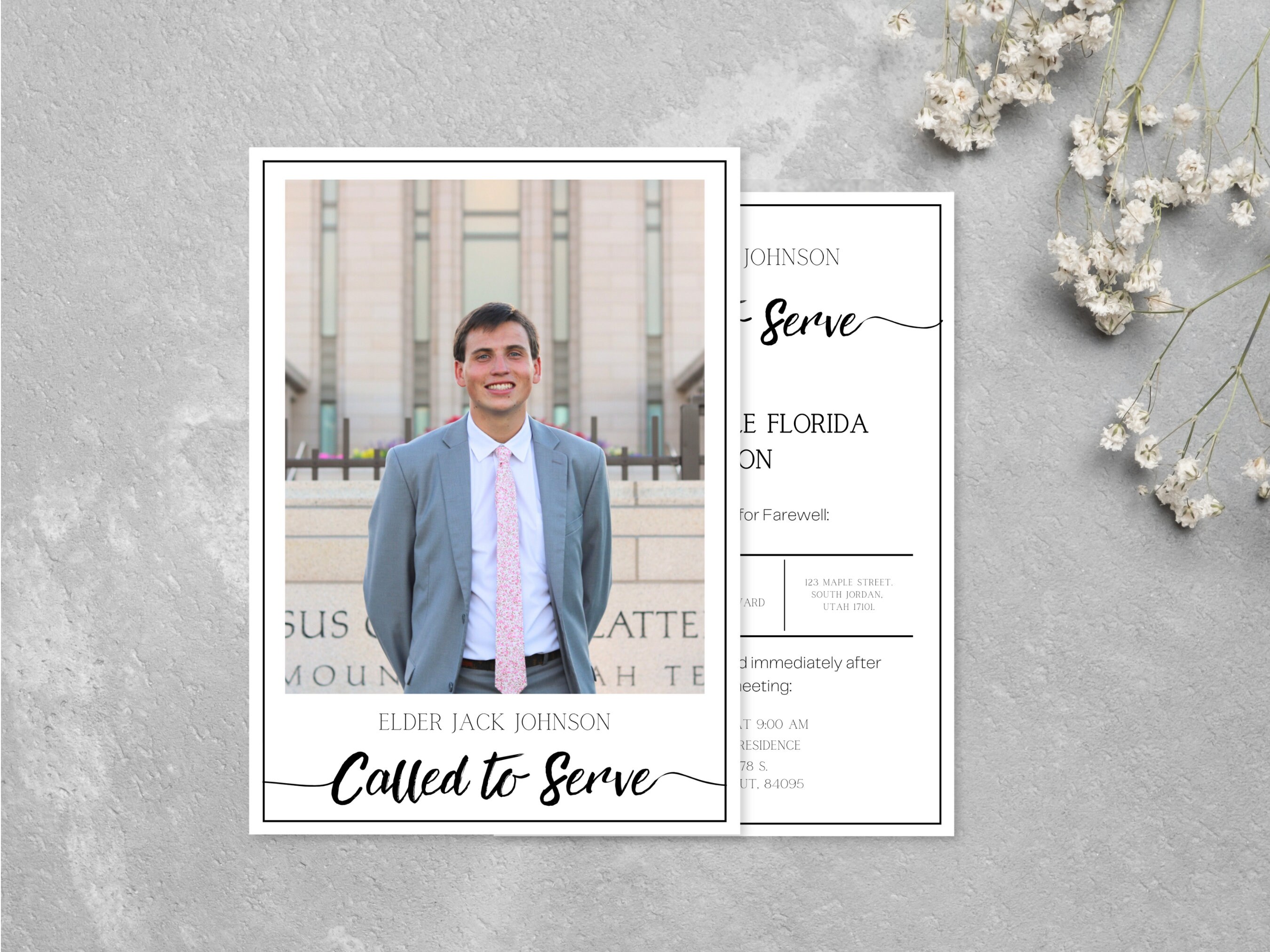 LDS Missionary Farewell Invitation | 5 x 7 inches | Editable Template | Announcement | Mission Call | Mission Farewell | Called to Serve |