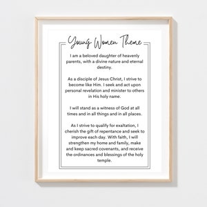 Young Women Theme | LDS Young Women | Young Women Handout | Young Women President | Young Women Theme Art | Young Women Girls Camp |