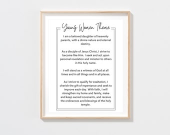 Young Women Theme | LDS Young Women | Young Women Handout | Young Women President | Young Women Theme Art | Young Women Girls Camp |