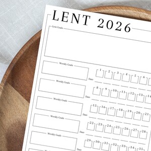 40 Days of Lent Goal Tracker 2026 | Daily Lent | Lenten Planner | 40 Days of Lent Goals | Lent Challenge Tracker | Easter Preparation |