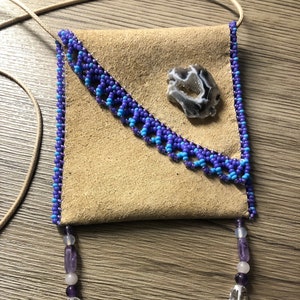 Hand-beaded medicine bag
