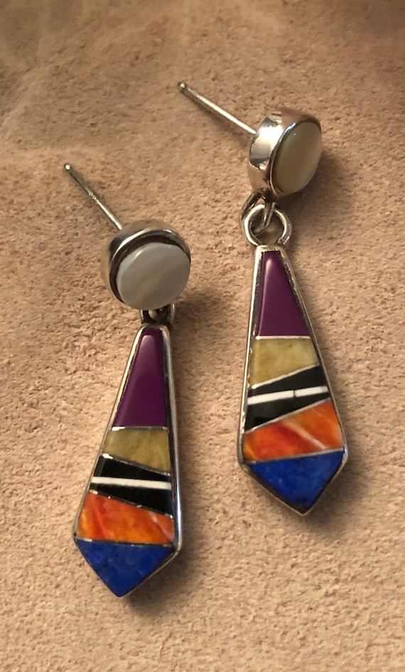 Calvin Begay Stone Inlay Earrings