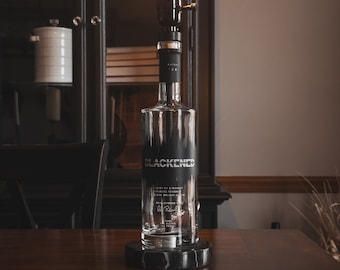 BLACKENED WHISKEY Bottle Lamp.