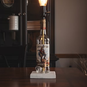 Captain Morgan Spiced Rum bottle lamp.