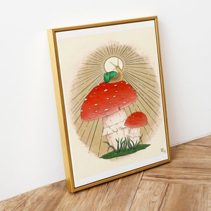 Stampa di funghi / illustrazione di funghi / arte della parete / arte dei funghi / arte digitale / stampa di funghi / funghi / poster /