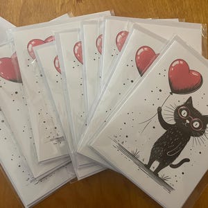Une seule carte de chat fantaisiste pour la Saint-Valentin