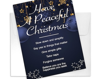 CARD: Beautiful Classy Christmas Blue Ornament Card