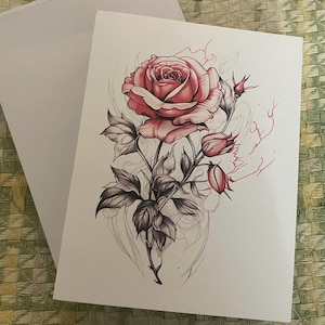 Perfekt für den Muttertag. Originalkunst. Nicht nur zum Valentinstag. Muttertag.  Eine denk-an-dich-Karte. Eine Geburtstagskarte. Eine einzelne Karte