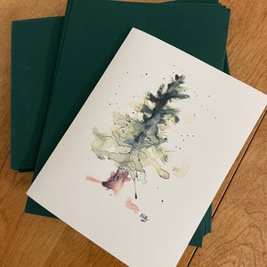 Buy this! Fabulous Earth Day  pine tree. Original Watercolor . 4 x 6 blank.  Set of 12 w envelopes. Unique card not just for Christmas.