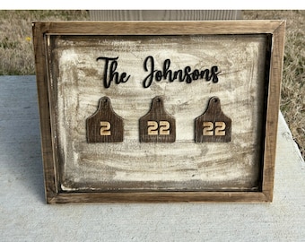 Rustic Wedding Date Sign: Personalized Cow Tag Design, Unique Engagement Present