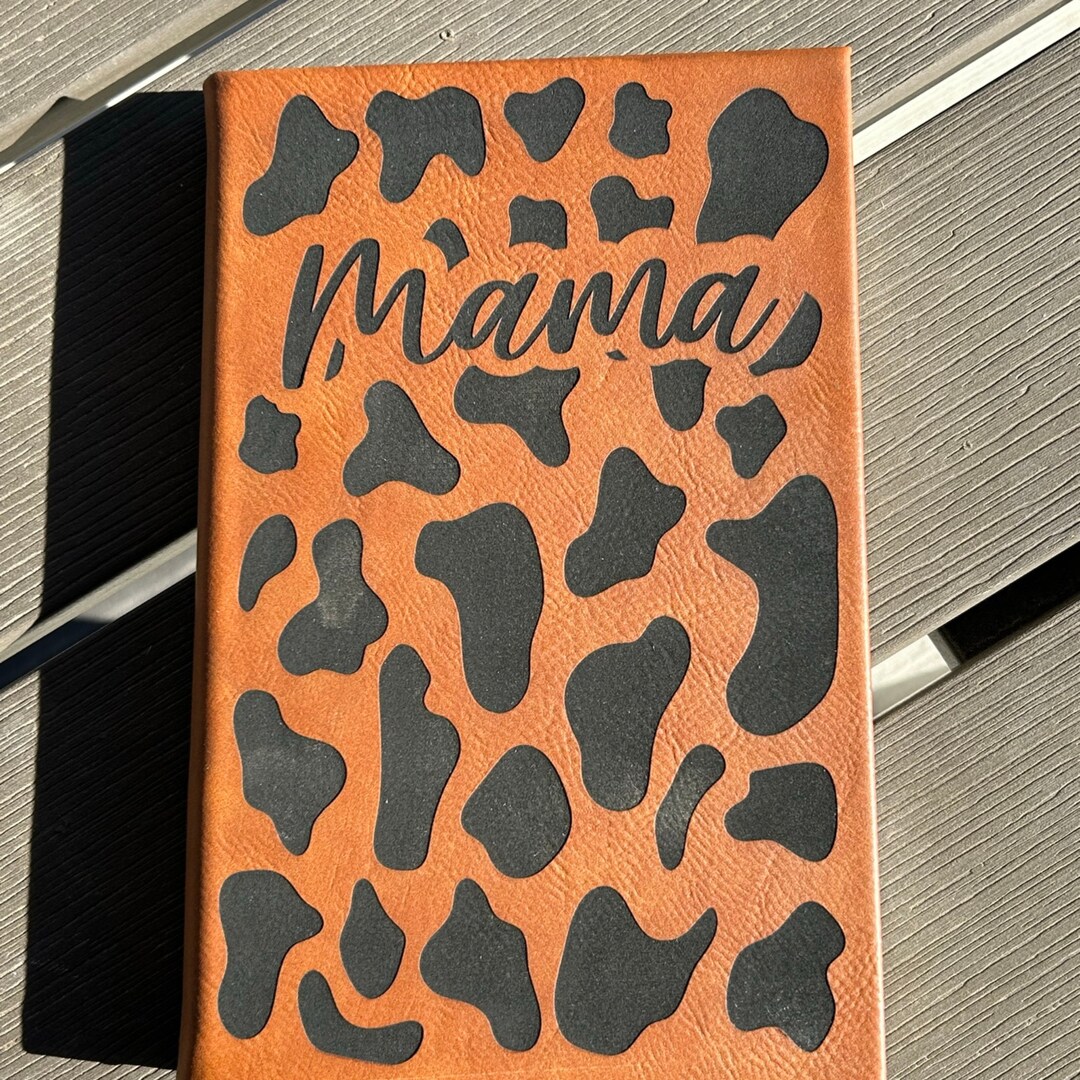 Custom Laser Engraved Cow Print Journal ,personalized Journal, Journals