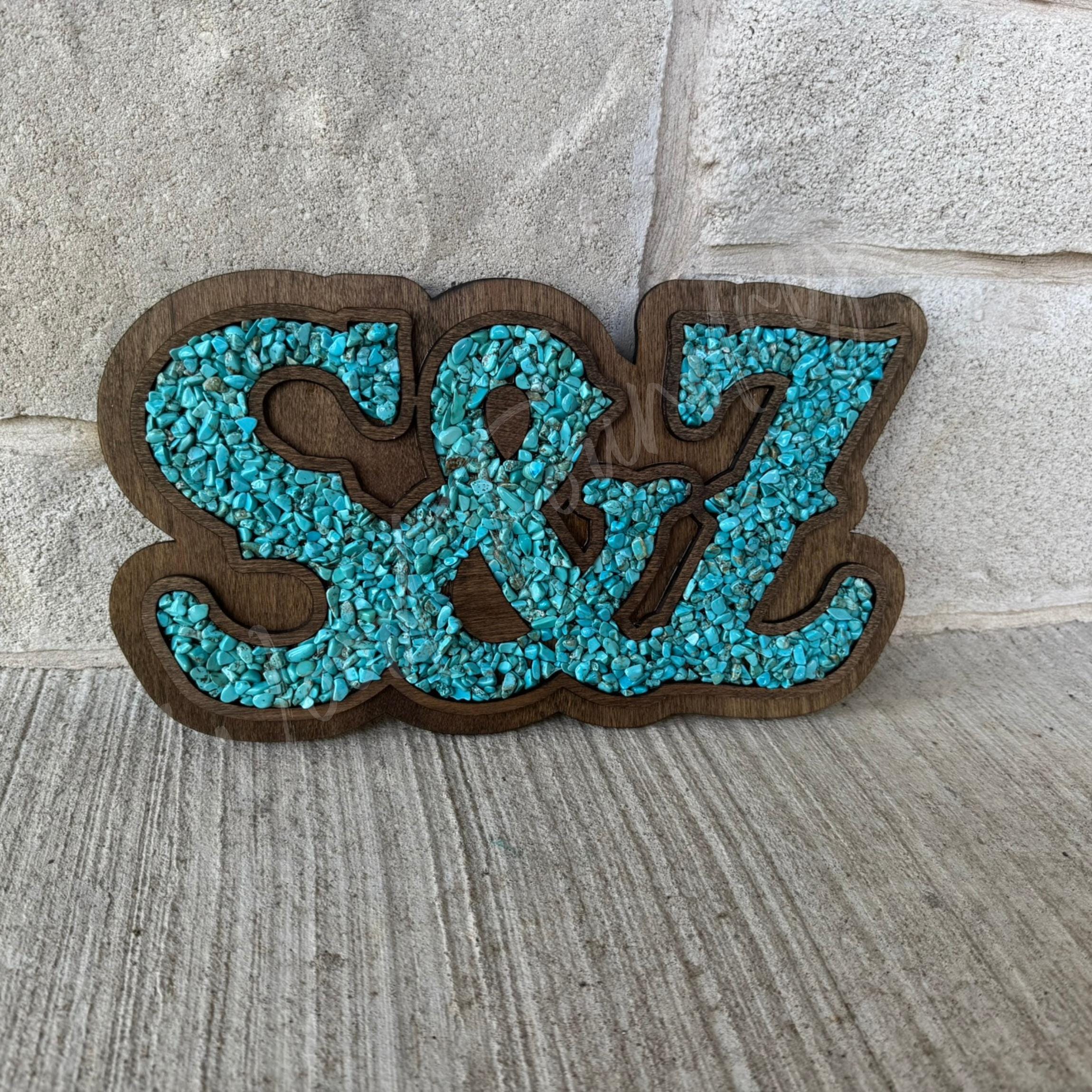 Turquoise Inlay Sign Custom Letter Sign With Turquoise Stone Inlay - Etsy