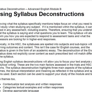 Puede incluir: Un documento titulado "Deconstrucción del programa - Módulo B de inglés avanzado" con el texto "Usando deconstrucciones del programa". El documento explica la deconstrucción del programa de inglés.