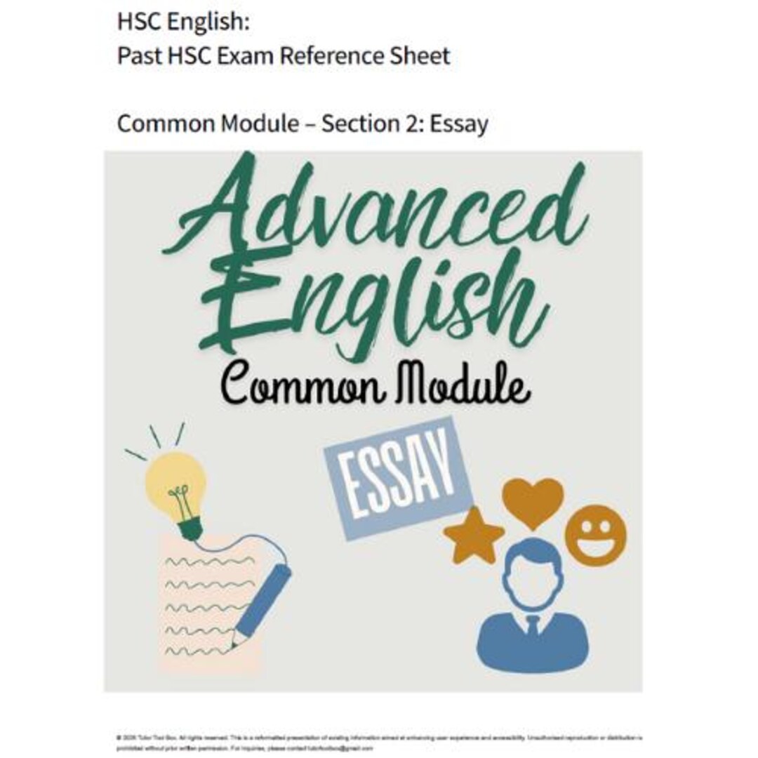HSC English Common Module: Human Experience | Section 2 - Essay ...